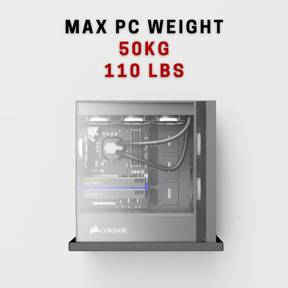 Metal Wall Mount PC Shelf - Black
