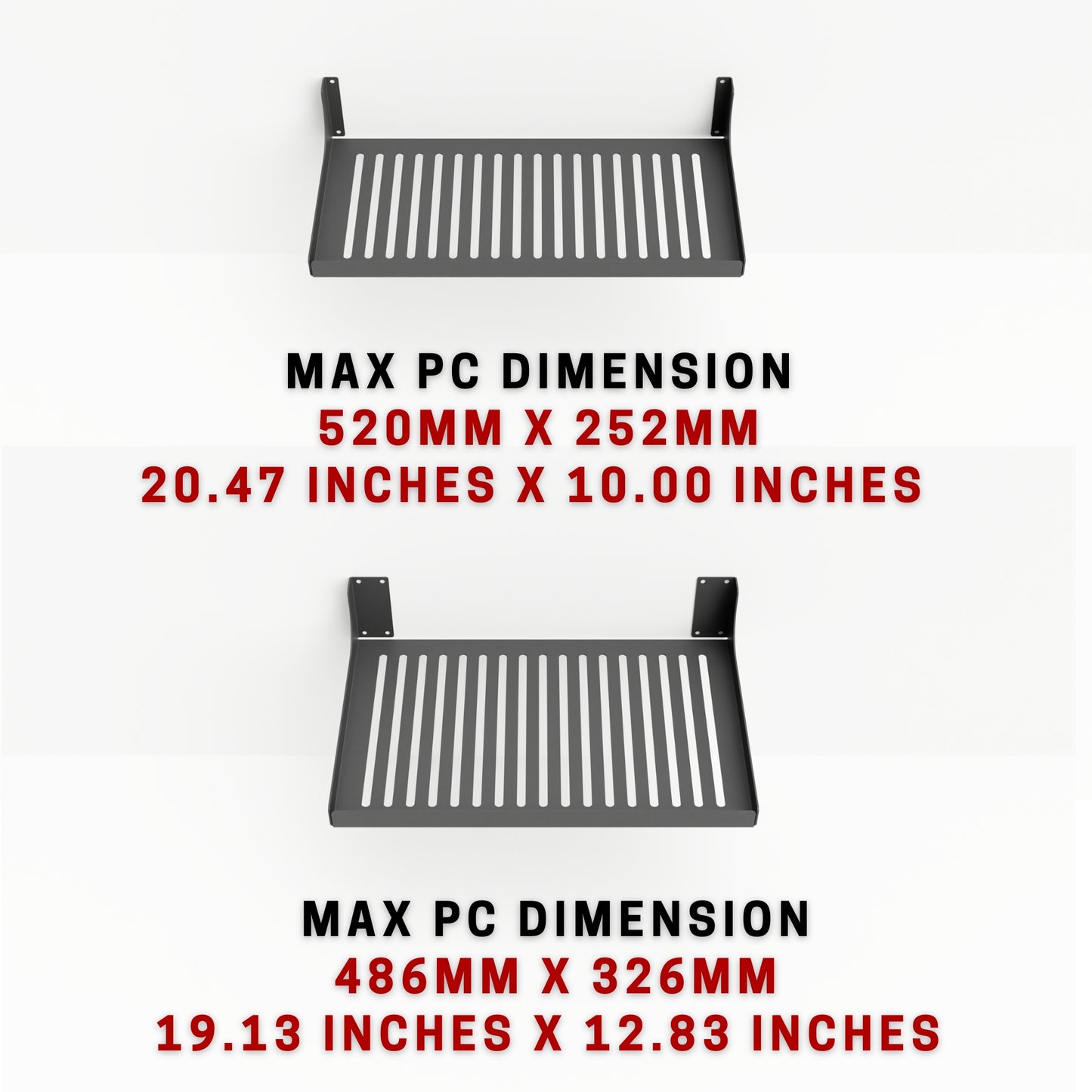 Metal Wall Mount PC Shelf - Black