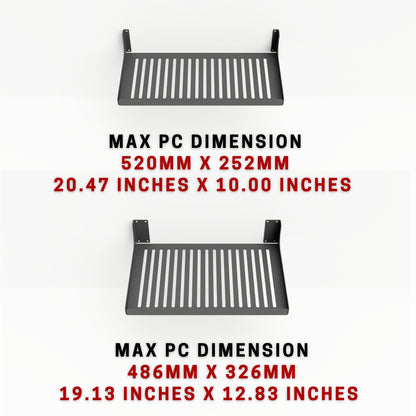 Metal Wall Mount PC Shelf - Black