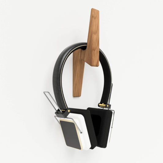 Lihghtning bolt shaped wall mount headphone holder - LIGHTNING