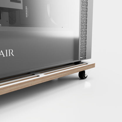 Plywood PC Stand with Wheels - White