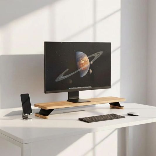 Solid oak monitor stand