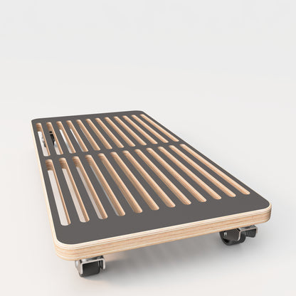 Plywood PC Stand with Wheels - Black